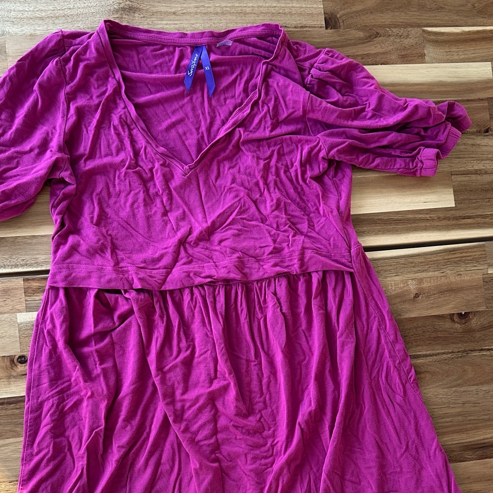 Seraphine Vibrant Pink V-Neck Maternity and Nursing Tunic